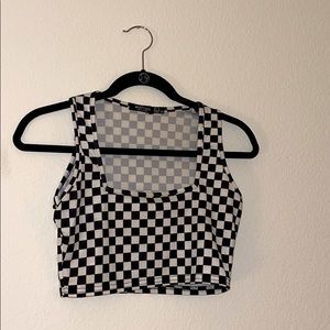 Nasty Gal Checkered Crop Tank